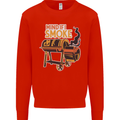 Mind if I Smoke Funny BBQ Grill Kids Sweatshirt Jumper Bright Red