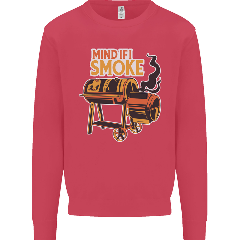 Mind if I Smoke Funny BBQ Grill Kids Sweatshirt Jumper Heliconia