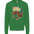 Mind if I Smoke Funny BBQ Grill Kids Sweatshirt Jumper Irish Green