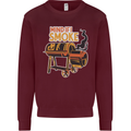 Mind if I Smoke Funny BBQ Grill Kids Sweatshirt Jumper Maroon