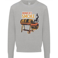 Mind if I Smoke Funny BBQ Grill Kids Sweatshirt Jumper Sports Grey