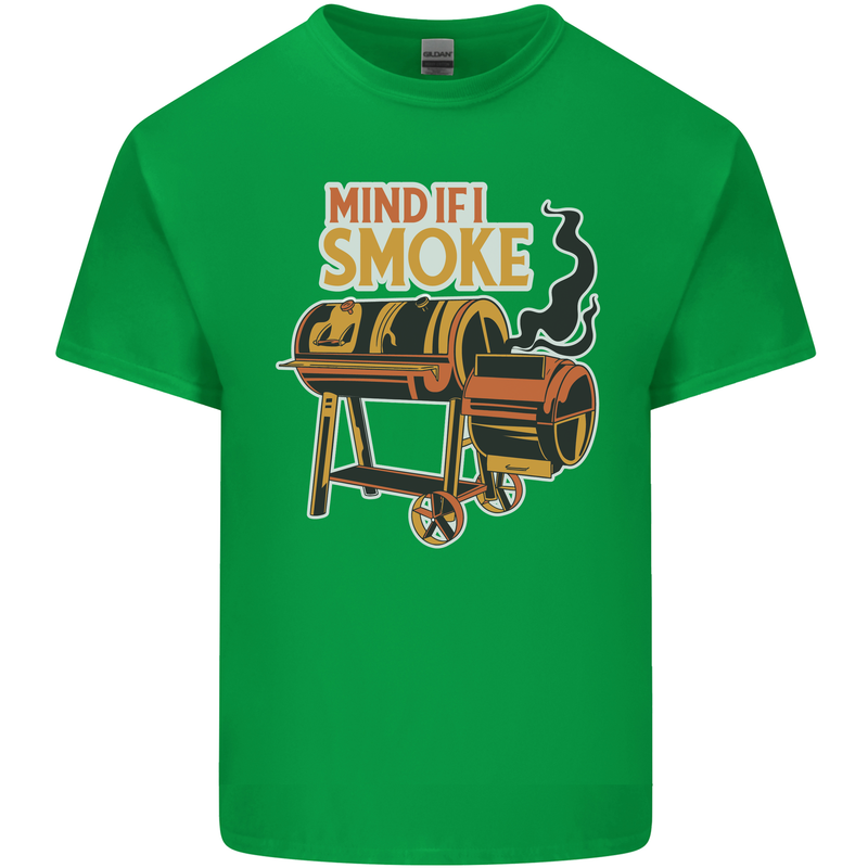 Mind if I Smoke Funny BBQ Grill Kids T-Shirt Childrens Irish Green