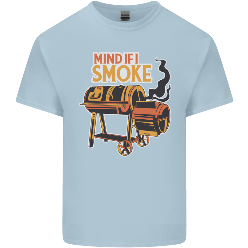 Mind if I Smoke Funny BBQ Grill Kids T-Shirt Childrens Light Blue