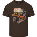 Mind if I Smoke Funny BBQ Grill Mens Cotton T-Shirt Tee Top Dark Chocolate