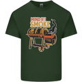 Mind if I Smoke Funny BBQ Grill Mens Cotton T-Shirt Tee Top Forest Green