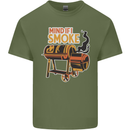 Mind if I Smoke Funny BBQ Grill Mens Cotton T-Shirt Tee Top Military Green