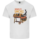 Mind if I Smoke Funny BBQ Grill Mens Cotton T-Shirt Tee Top White
