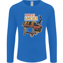 Mind if I Smoke Funny BBQ Grill Mens Long Sleeve T-Shirt Royal Blue