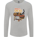 Mind if I Smoke Funny BBQ Grill Mens Long Sleeve T-Shirt Sports Grey