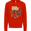 Mind if I Smoke Funny BBQ Grill Mens Sweatshirt Jumper Bright Red