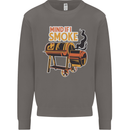 Mind if I Smoke Funny BBQ Grill Mens Sweatshirt Jumper Charcoal