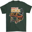 Mind if I Smoke Funny BBQ Grill Mens T-Shirt 100% Cotton Forest Green