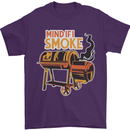 Mind if I Smoke Funny BBQ Grill Mens T-Shirt 100% Cotton Purple
