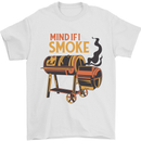 Mind if I Smoke Funny BBQ Grill Mens T-Shirt 100% Cotton White