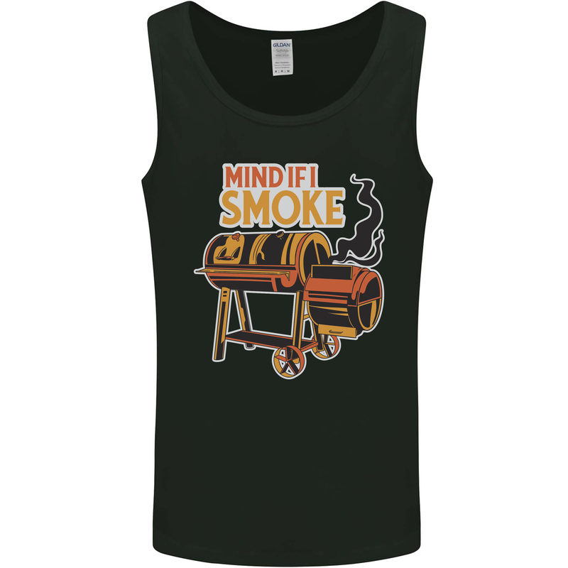 Mind if I Smoke Funny BBQ Grill Mens Vest Tank Top Black