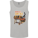 Mind if I Smoke Funny BBQ Grill Mens Vest Tank Top Sports Grey