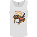 Mind if I Smoke Funny BBQ Grill Mens Vest Tank Top White