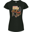 Mind if I Smoke Funny BBQ Grill Womens Petite Cut T-Shirt Black