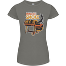Mind if I Smoke Funny BBQ Grill Womens Petite Cut T-Shirt Charcoal