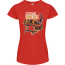 Mind if I Smoke Funny BBQ Grill Womens Petite Cut T-Shirt Red