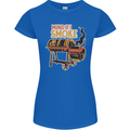 Mind if I Smoke Funny BBQ Grill Womens Petite Cut T-Shirt Royal Blue