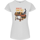 Mind if I Smoke Funny BBQ Grill Womens Petite Cut T-Shirt White