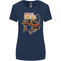 Mind if I Smoke Funny BBQ Grill Womens Wider Cut T-Shirt Navy Blue