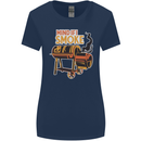 Mind if I Smoke Funny BBQ Grill Womens Wider Cut T-Shirt Navy Blue