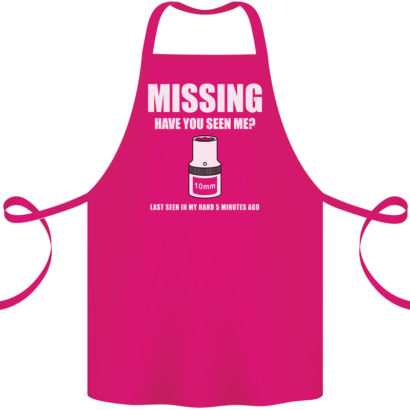 Missing 10 mm Socket Funny Plumer Mechanic Cotton Apron 100% Organic Pink