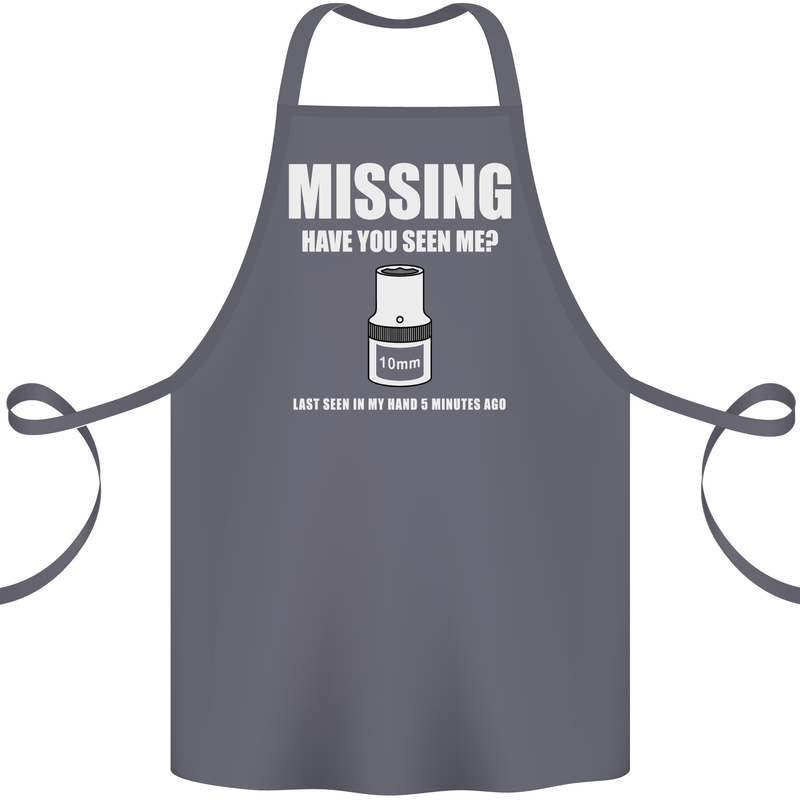 Missing 10 mm Socket Funny Plumer Mechanic Cotton Apron 100% Organic Steel