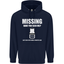 Missing 10 mm Socket Funny Plumer Mechanic Mens 80% Cotton Hoodie Navy Blue