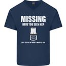 Missing 10 mm Socket Funny Plumer Mechanic Mens V-Neck Cotton T-Shirt Navy Blue