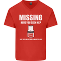 Missing 10 mm Socket Funny Plumer Mechanic Mens V-Neck Cotton T-Shirt Red