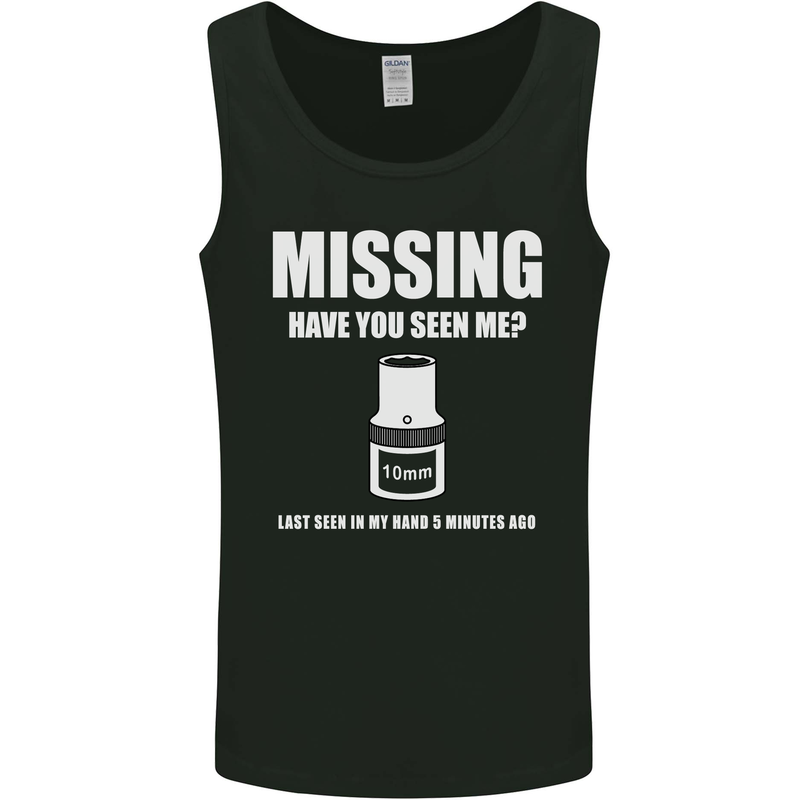 Missing 10 mm Socket Funny Plumer Mechanic Mens Vest Tank Top Black