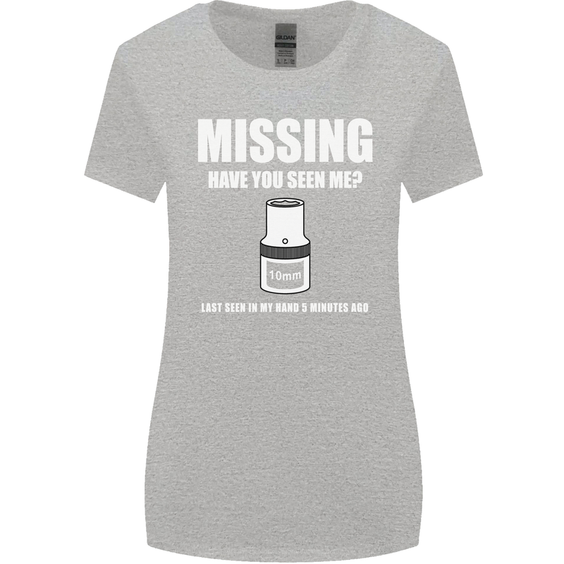 Missing 10 mm Socket Funny Plumer Mechanic Womens Wider Cut T-Shirt Sports Grey
