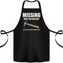Missing Hammer Funny Carpenter DIY Builder Cotton Apron 100% Organic Black