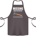 Missing Hammer Funny Carpenter DIY Builder Cotton Apron 100% Organic Dark Grey