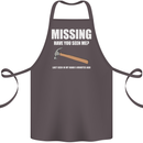 Missing Hammer Funny Carpenter DIY Builder Cotton Apron 100% Organic Dark Grey