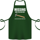 Missing Hammer Funny Carpenter DIY Builder Cotton Apron 100% Organic Forest Green