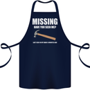 Missing Hammer Funny Carpenter DIY Builder Cotton Apron 100% Organic Navy Blue