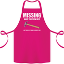 Missing Hammer Funny Carpenter DIY Builder Cotton Apron 100% Organic Pink