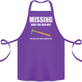 Missing Hammer Funny Carpenter DIY Builder Cotton Apron 100% Organic Purple