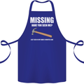 Missing Hammer Funny Carpenter DIY Builder Cotton Apron 100% Organic Royal Blue
