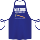 Missing Hammer Funny Carpenter DIY Builder Cotton Apron 100% Organic Royal Blue