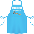 Missing Hammer Funny Carpenter DIY Builder Cotton Apron 100% Organic Turquoise
