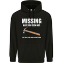 Missing Hammer Funny Carpenter DIY Builder Mens 80% Cotton Hoodie Black