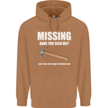 Missing Hammer Funny Carpenter DIY Builder Mens 80% Cotton Hoodie Caramel Latte