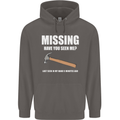 Missing Hammer Funny Carpenter DIY Builder Mens 80% Cotton Hoodie Charcoal