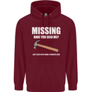 Missing Hammer Funny Carpenter DIY Builder Mens 80% Cotton Hoodie Maroon