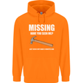 Missing Hammer Funny Carpenter DIY Builder Mens 80% Cotton Hoodie Orange